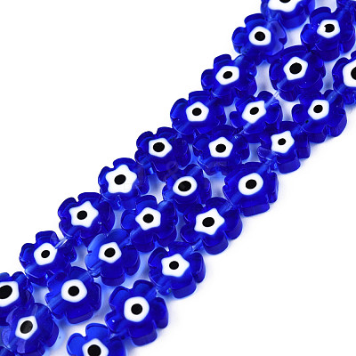 Handmade Evil Eye Lampwork Beads Strands LAMP-N029-018-02-1