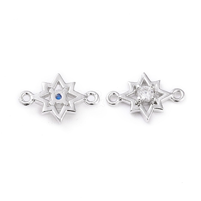 Brass Micro Pave Cubic Zirconia Links ZIRC-L097-012P-1