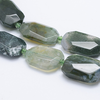 Wholesale Natural Moss Agate Beads Strands - Jewelryandfindings.com