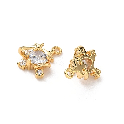 Brass Micro Pave Cubic Zirconia Pendants KK-D504-26A-G-1