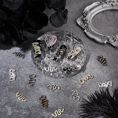 80Pcs 8 Style Alloy Cabochons MRMJ-OC0003-86-1