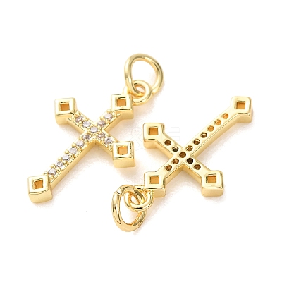 Easter Brass Micro Pave Clear Cubic Zirconia Pendants CU-E003-09G-A-1