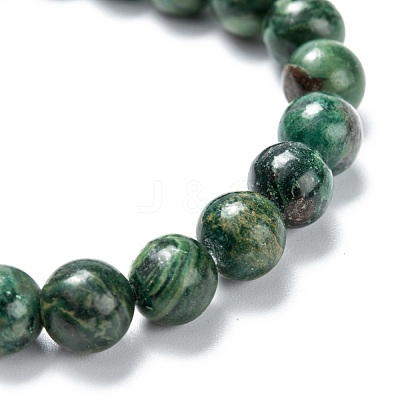 Natural African Jade Stretch Beaded Bracelets G-A185-01Q-1