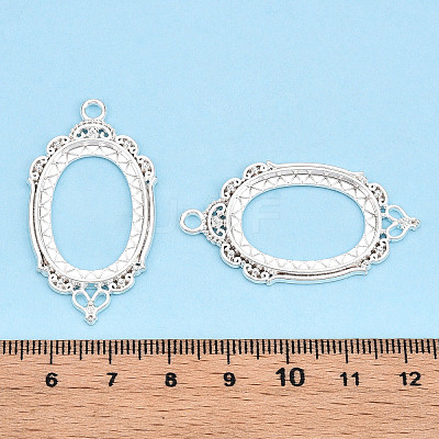 Zinc Alloy Link Cabochon Settings PALLOY-WH0001-35S-1