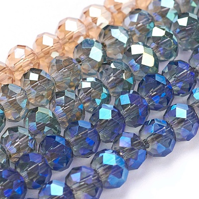 Electroplate Glass Beads Strands EGLA-D020-6x4mm-M2-1