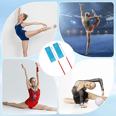 4Pcs Polycotton Dance Ribbons with Wand AJEW-CN0004-18-1