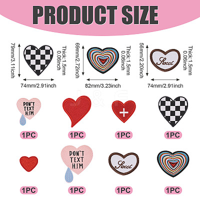 8Pcs 8 Styles Computerized Embroidery Cloth Patches PATC-TA0001-38B-1