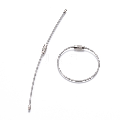 Stainless Steel Wire Keychain Clasps STAS-WH0014-42A-1