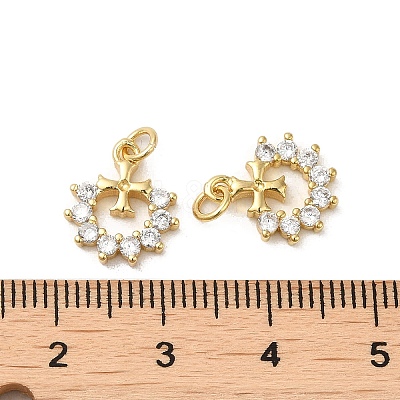 Rack Plating Brass Cubic Zirconia Pendants KK-K349-19G-1