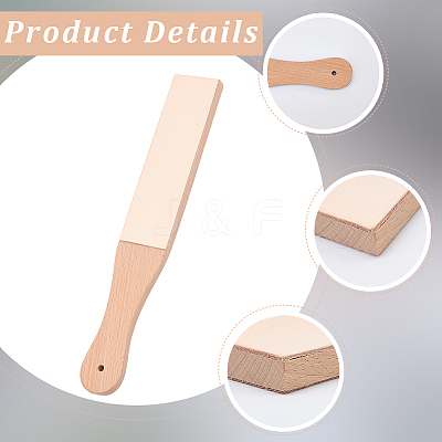 Beech Wood Leather Sharpening Board AJEW-WH20006-374-1