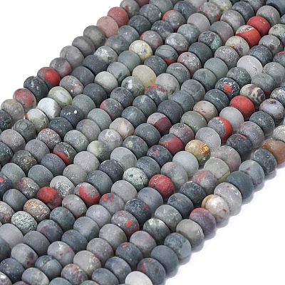 Natural African Bloodstone Beads Strands G-P575-A55-8x5mm-1