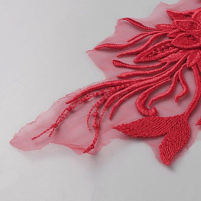 Chemical Fiber Iron Acrylic Embroidery Lace Collar LS-DIY-WH0899-291B-1