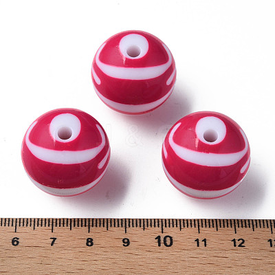 Opaque Striped Acrylic Beads MACR-S373-27C-03-1