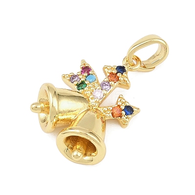 Christmas Brass Micro Pave Cubic Zirconia Pendants LS-KK-H518-03A-G-1