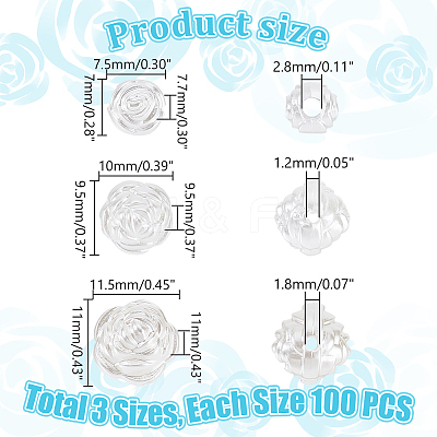 300Pcs 3 Styles Imitation Pearl Acrylic Beads OACR-GA0001-20-1