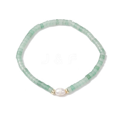 Natural Green Aventurine and Pearl Beads Btacelets BJEW-JB10681-05-1