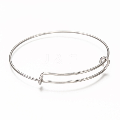Non-Tarnish Adjustable 304 Stainless Steel Expandable Bangle Making MAK-L034-001P-1