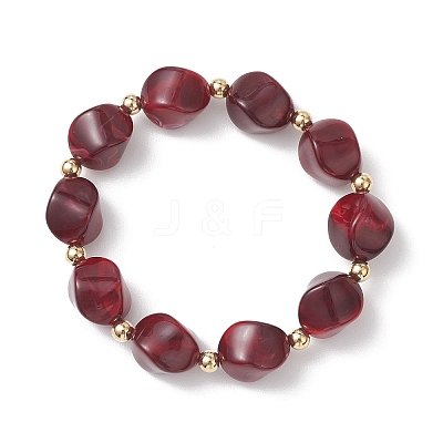 Acrylic Imitation Gemstone Beads Stretch Bracelets for Women BJEW-JB13236-02-1