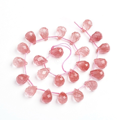 Cherry Quartz Glass Beads Strands G-J360-04-A-1