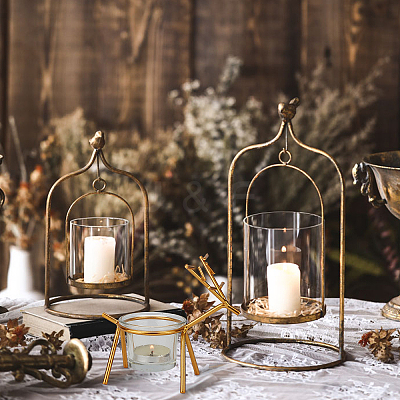 2 Sets 2 Colors Iron Candle Holder DJEW-GA0001-13-1