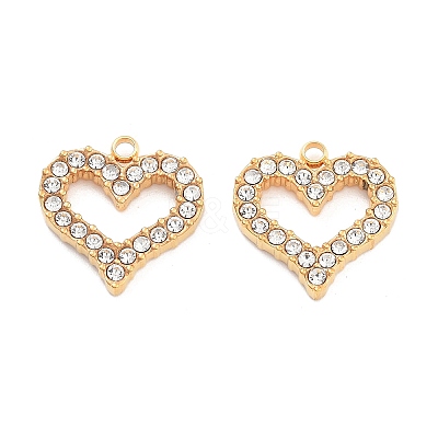 304 Stainless Steel Rhinestone Pendants STAS-S131-03G-1