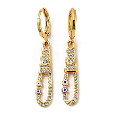Golden Brass Dangle Leverback Earrings EJEW-A033-17G-01-1