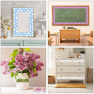 60pcs Coated Paper Border Decorative Stickers STIC-WH0020-004-1
