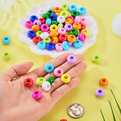 110Pcs 11 Colors Opaque Acrylic European Beads SACR-TA0001-75-1