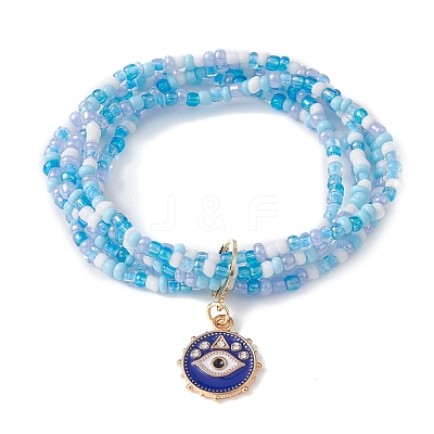 Glass Seed Beaded Multi-strand Bracelet BJEW-JB09527-02-1