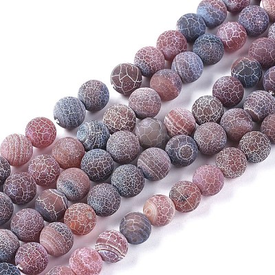 Natural Weathered Agate Beads Strands G-L534-03-10mm-1