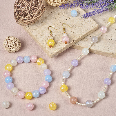 80Pcs 8 Colors Opaque Acrylic Beads OACR-TA0001-23-1