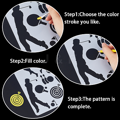 Plastic Drawing Painting Stencils Templates DIY-WH20012-07A-1