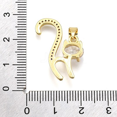 Rack Plating Brass Micro Pave Cubic Zirconia Pendants KK-K401-72G-1