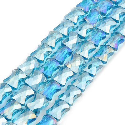 AB Color Plated Transparent Glass Beads Strands EGLA-P051-06A-A10-1