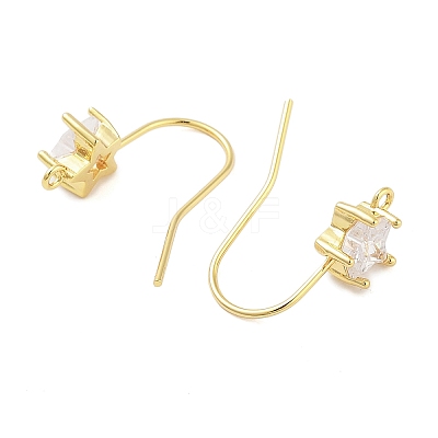 Brass Micro Pave Cubic Zirconia Earrings Findings EJEW-B063-05G-03-1