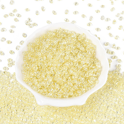 Transparent Colours Luster Glass Seed Beads SEED-N008-09F-1