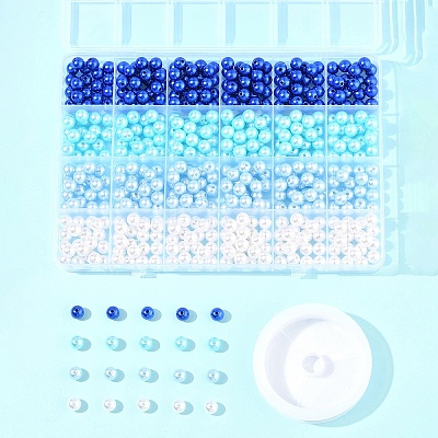 100Pcs 4 Colors Spray Painted ABS Plastic Imitation Pearl Beads OACR-FS0002-09B-1