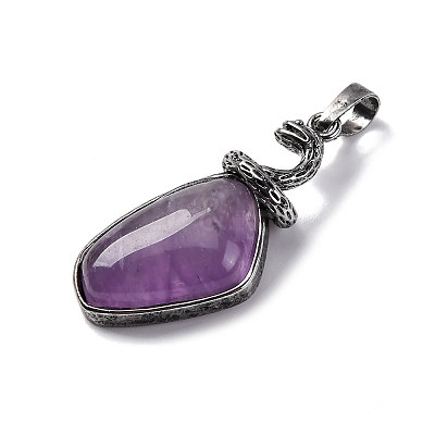 Natural Amethyst Pendants G-K338-42AS-08-1