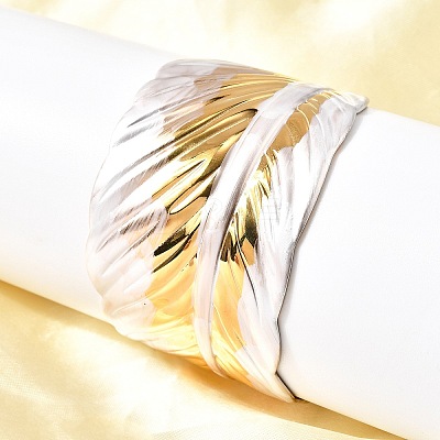304 Stainless Steel Cuff Bangles for Women BJEW-F509-02A-G-1