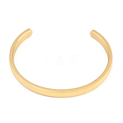 Ion Plating(IP) 304 Stainless Steel Cuff Bangles STAS-I110-10-6mm-G-1