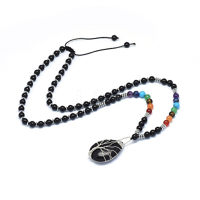 Yoga Chakra Jewelry NJEW-P241-B01-1