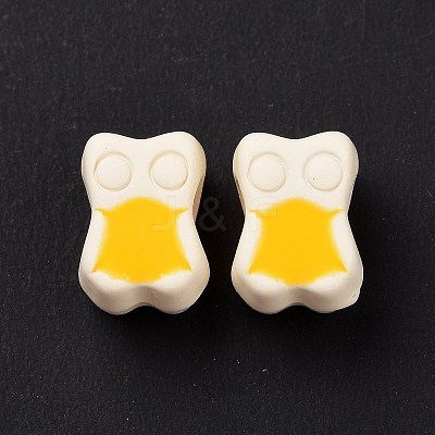 Rubberized Style Acrylic European Beads SACR-E009-10-1