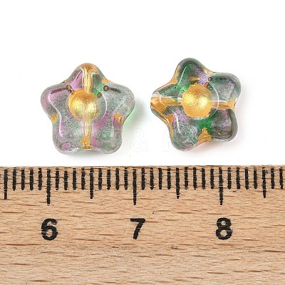 Electroplate and Golden Metal Enlaced Glass Beads EGLA-T029-02I-1