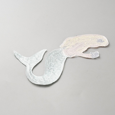 PVC Paillette Cloth Patches PATC-WH0110-04B-1