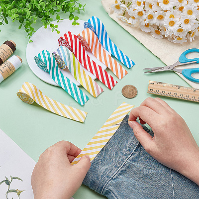 12M 6 Colors Cotton Stripe Ribbon OCOR-FG0003-24-1