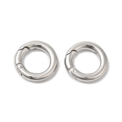Non-Tarnish 304 Stainless Steel Spring Gate Ring X-STAS-Q215-53P-1