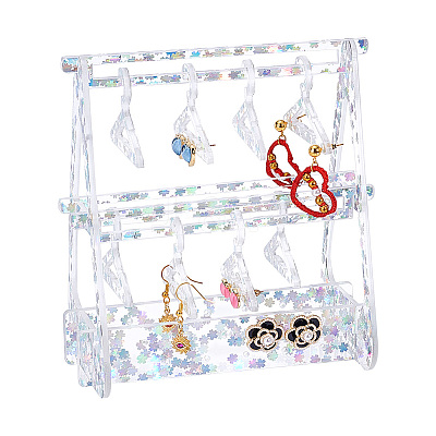 1 Set Transparent Acrylic Earring Display Stands EDIS-PH0001-30-1