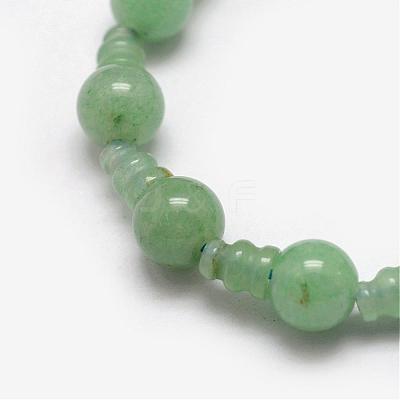 Natural Green Aventurine 3-Hole Guru Bead Strands G-K149-18-1