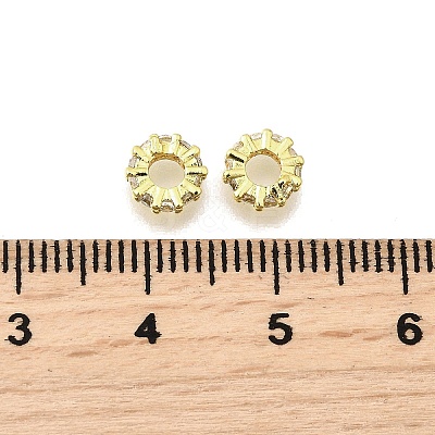 Brass Micro Pave Clear Cubic Zirconia Beads KK-K300-02B-G-1