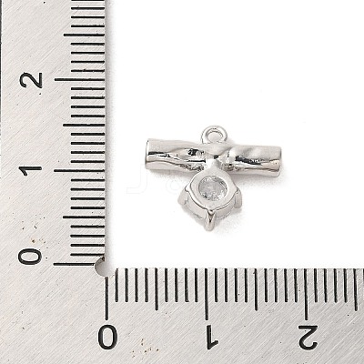 Brass Micro Pave Cubic Zirconia Charms KK-C043-01P-1